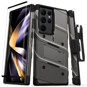 Pancerne etui Galaxy S23 Ultra ze szkłem 9H na ekran + uchwyt z podstawką