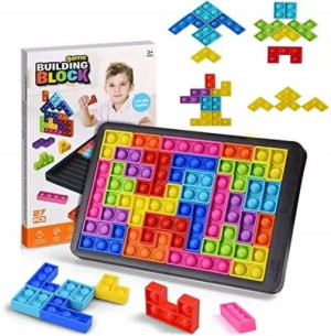 Zabawka Bąbelki Tetris Pop It Układanka Puzzle 3w1