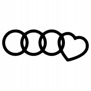 NAKLEJKA na ścianę salon biuro sypialnia AUDI LOVE 10 cm