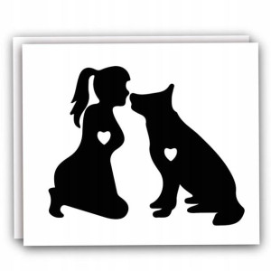 NAKLEJKA na ścianę KOBIETA Z PSEM