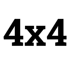 NAKLEJKA na ścianę NAPĘD NA CZTERY KOŁA 4x4 na auto 10 cm