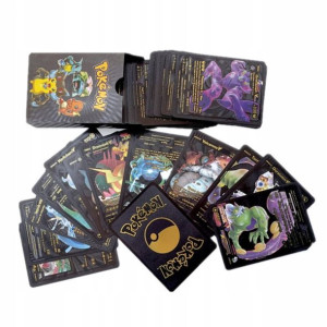 Karty Pokemon 55 Sztuk Kolekcjonerskie Czarne Vmax Gx