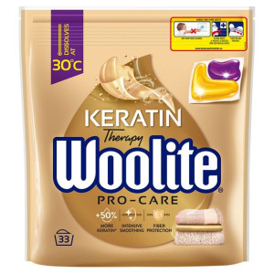 Woolite Keratin Therapy Pro-Care uniwersalne kapsułki do prania 33szt