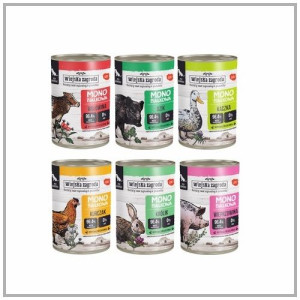 Wiejska Zagroda monobiałkowa dla psa mix smaków 6x400g