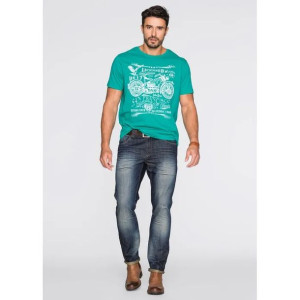 Bonprix Szmaragdowy T-shirt Z Nadrukiem Koszulka 60-62 921746