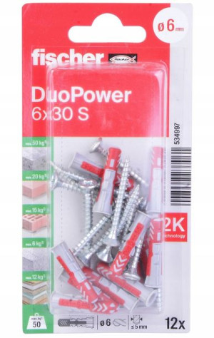 Kołek Rozporowy Z Wkrętem Fischer Duopower 6x30 S K Nv Blister