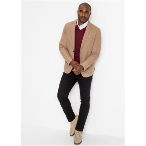 Bonprix Beżowa Marynarka Cienka Regular Fit Casual Klasyczna 54-56 918702
