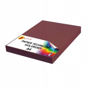 Papier techniczny A4 220g bordowy 50 arkuszy