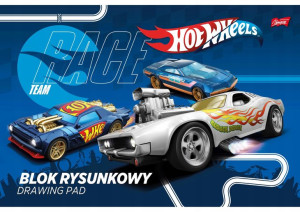 Blok rysunkowy biały A4 20 ark Hot Wheels Majewski