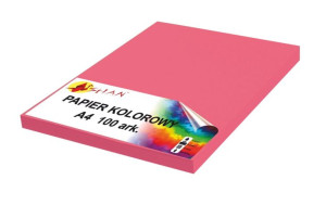 Papier kolorowy A4 100g różowy malinowy 100 ark