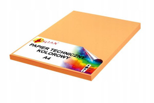 Papier techniczny A4 220g pomarańczowy jasny 50ark