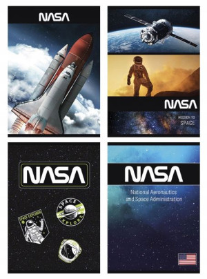Zeszyt A5 32k linia dwukolorowa lakier NASA Space