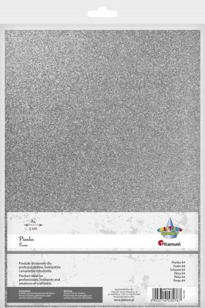 Pianka dekoracyjna srebrny brokat A4 5 szt Titanum
