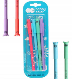 Długopisy żelowe 4 szt 0.5mm Feelingi Cats Happy C