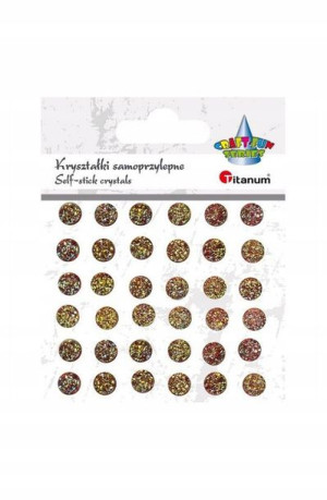 Kryształki samoprzylepne okrą. brokatowe 8mm 35szt