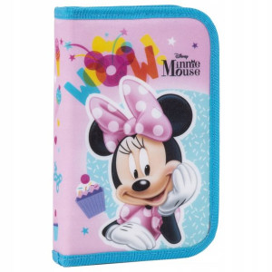 Piórnik dwuklapkowy z wyposażeniem Myszka Minnie