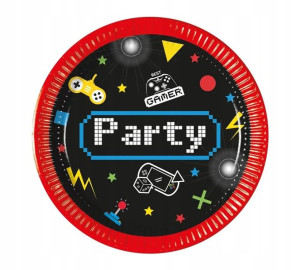 Talerzyki papierowe 20cm 8 szt Gaming Party