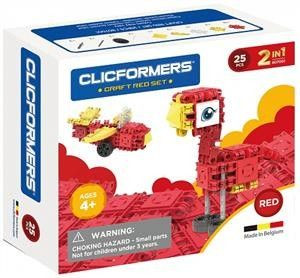 Klocki konstrukcyjne Clic 2w1 25el. Craft czerwone