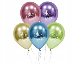 Balony B&C Sto Lat platynowe mix 12" 5szt