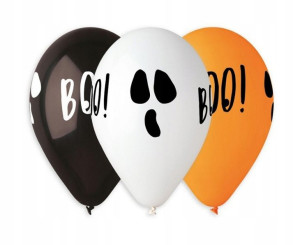 Balony Premium Halloween Boo 13cali 5szt Godan