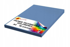 Papier techniczny A4 240g niebieski ciemny 50 ark