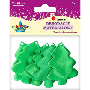 Dekoracje materiałowe Choinki 6 szt Titanum