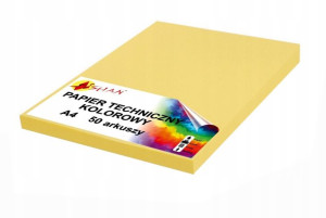 Papier techniczny A4 180g blado-żółty 50 arkuszy