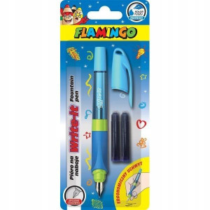 Pióro na naboje ergonomiczne niebieskie +2 naboje