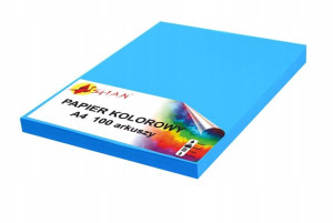 Papier kolorowy A4 120g niebieski intens 100 ark