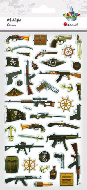 Naklejki wypukłe broń militaria Titanum