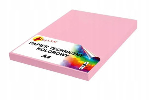 Papier techniczny A4 140g różowy jogurtowy 50 ark