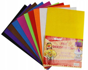 Filc dekoracyjny 20 x 30 cm 10 ark.
