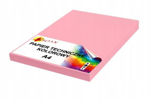 Papier techniczny A4 220g różowy 50 arkuszy