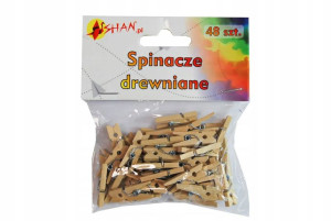 Spinacze drewniane klamerki naturalne 2.5 cm 48 sz