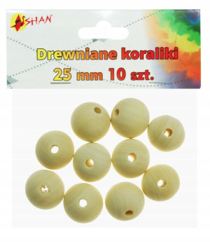 Drewniane koraliki 25mm 10szt Shan