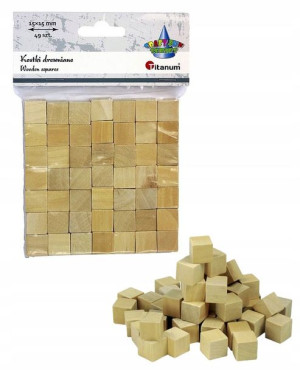 Kostki drewniane 15x15mm 49 szt Titanum