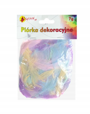 Piórka dekoracyjne puch 7g, Shan Mix pastelowy