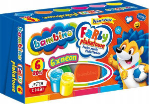 Farby plakatowe dekoracyjne Bambino, 6 k neonowych