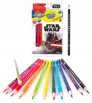 Kredki ołówkowe trójkątne 13 kolorów Star Wars