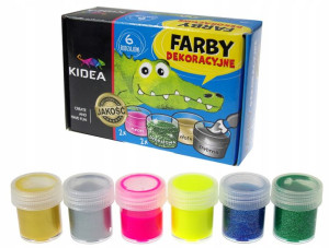 Farby dekoracyjne 6 kolorów Kidea FD6KKA