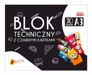 Blok techniczny z czarnymi kartkami A3