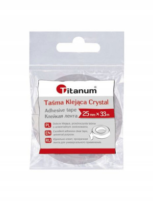 Taśma biurowa Crystal 25mm 33m Titanum 445250