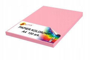 Papier kolorowy A4 80g różowy 100 arkuszy