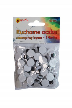 Ruchome oczka samoprzylepne 14 mm 60 szt Shan SO07