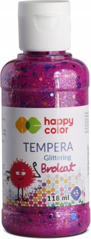 Farba tempera 118ml Happy Color brokatowa różowa