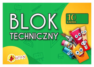 Blok techniczny szkolny A3/10k biały