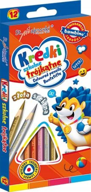 Kredki ołówkowe Bambino 12 kol. trójkątne