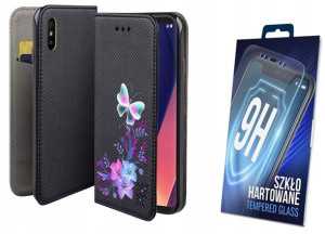 Etui Magnet Do Xiaomi Redmi 9a Wzór Motyl + Szkło