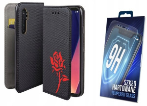 Etui Magnet Do Xiaomi Mi Note 10 Lite Róża + Szkło