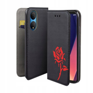 Etui Z Klapką Do Honor X7 Smart Magnet Wzór Róża